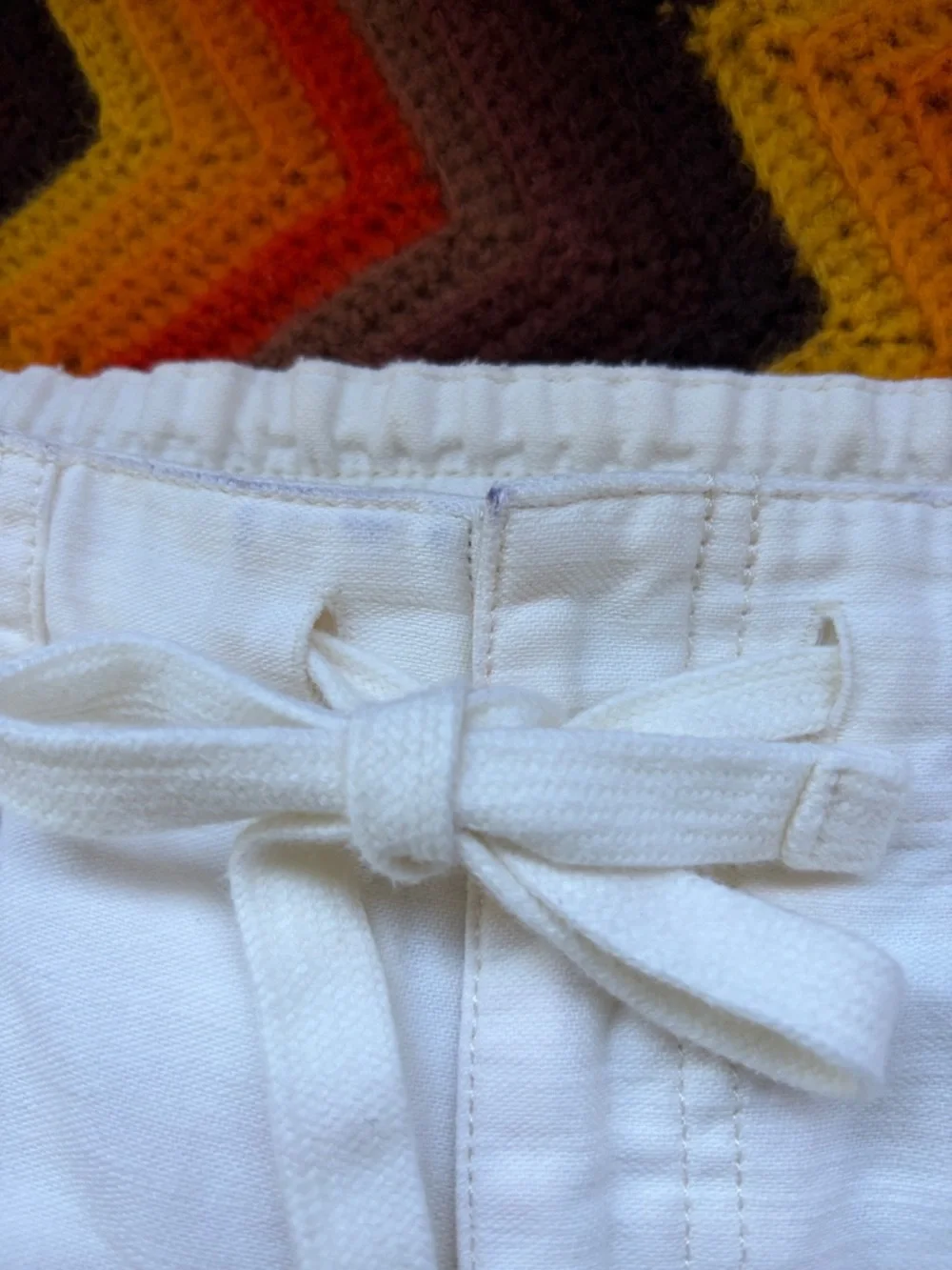 J Crew Tie-waist camp pant sz S, Cream